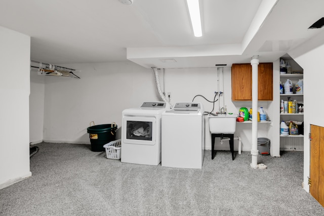 33945 Birchwood St, Westland, MI 48186 - laundry room with washer and clothes dryer, carpet flooring, and baseboards