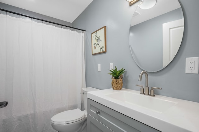 19101 Weller Rd, Gregory, MI 48137 - bathroom with toilet, vanity, and curtained shower