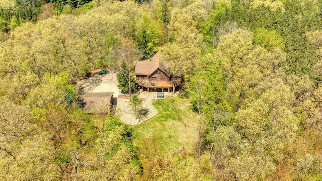 3380 Norvell Rd, Grass Lake, MI 49240 - view from above of property with a heavily wooded area