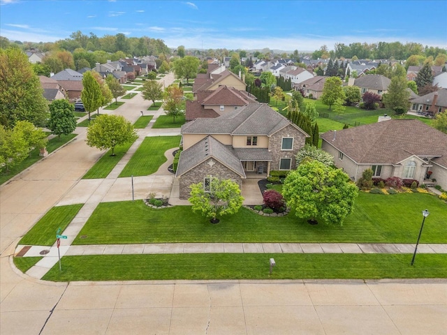 aerial view of residential area
