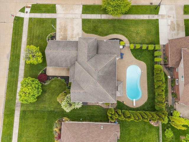 bird's eye view of a pool area