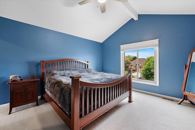 bedroom with carpet floors, baseboards, and ceiling fan