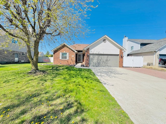 24520 Foxmoor Blvd, Woodhaven, MI 48183 - ranch-style home featuring brick siding, a garage, and driveway