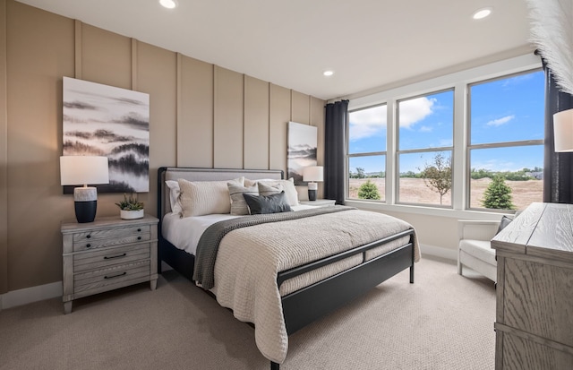 3048 Sheffield Cir, Clarkston, MI 48346 - bedroom with baseboards, light colored carpet, and recessed lighting