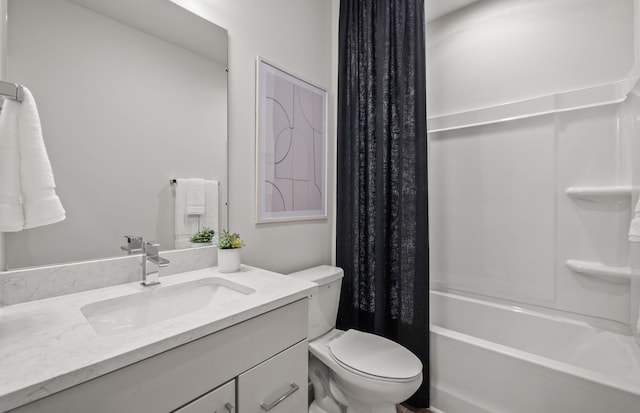 3048 Sheffield Cir, Clarkston, MI 48346 - bathroom with toilet, vanity, and shower / tub combo with curtain