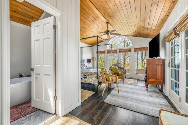 47130 Blue Star Hwy, Covert, MI 49043 - sunroom / solarium featuring vaulted ceiling and french doors