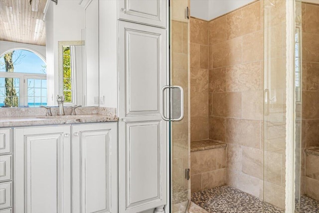 47130 Blue Star Hwy, Covert, MI 49043 - bathroom with a stall shower and vanity