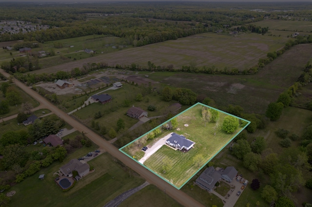 overview of rural landscape featuring property boundaries highlighted