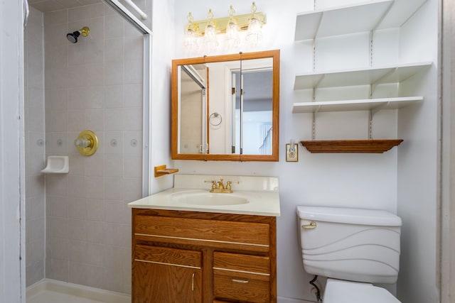 6934 Colonial Dr, Tecumseh, MI 49286 - full bathroom with a stall shower, toilet, and vanity