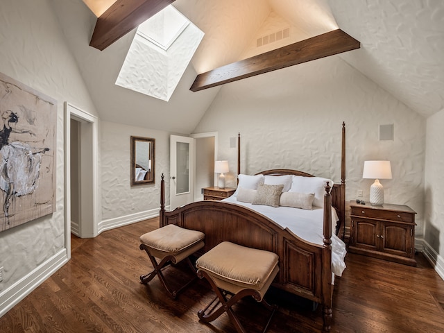 404 Linden Rd, Birmingham, MI 48009 - bedroom featuring a skylight, dark wood-style floors, and baseboards