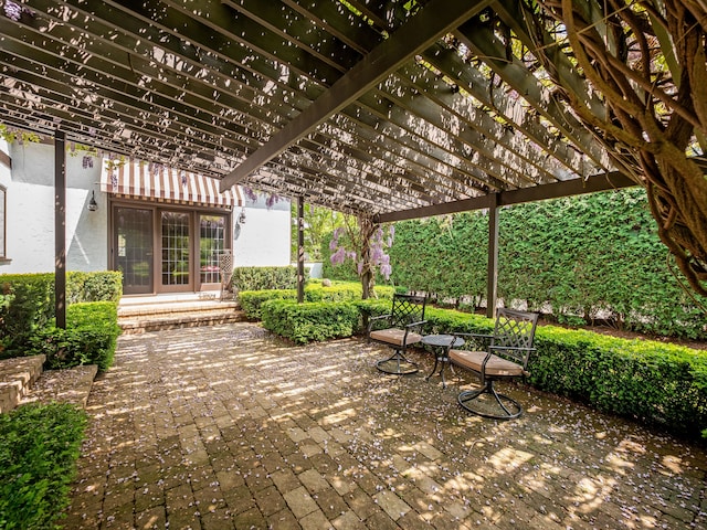 404 Linden Rd, Birmingham, MI 48009 - view of patio / terrace with french doors and a pergola