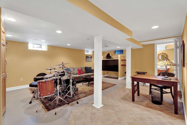 950 W Lincoln St, Birmingham, MI 48009 - recreation room featuring recessed lighting and baseboards