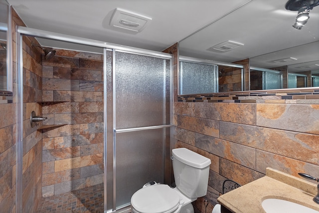 14190 Elmhurst Dr, Sterling Heights, MI 48313 - full bath with a shower stall, vanity, and toilet