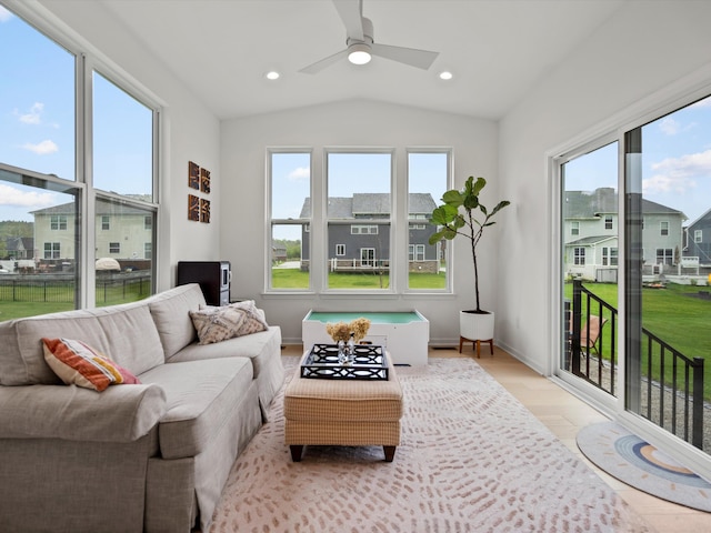 4321 Sparrow St, Ann Arbor, MI 48103 - sunroom / solarium featuring lofted ceiling and a residential view