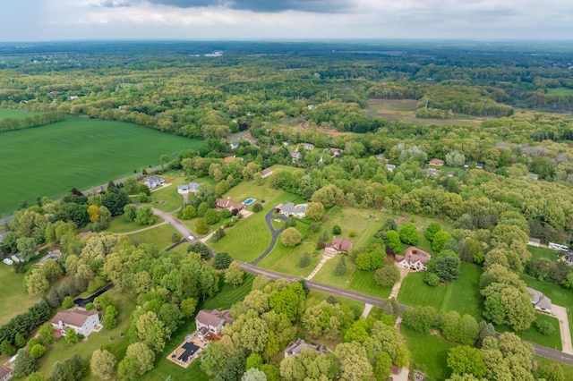 drone / aerial view of a heavily wooded area