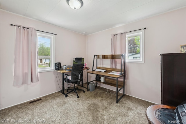 5170 Warmbriar Dr, White Lake, MI 48383 - carpeted home office featuring plenty of natural light, baseboards, and ornamental molding