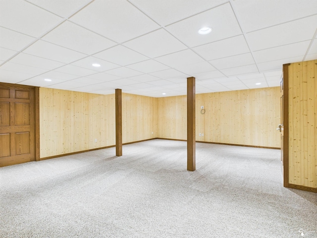 5015 Piehl Rd, Ottawa Lake, MI 49267 - finished below grade area featuring carpet flooring, a paneled ceiling, and recessed lighting