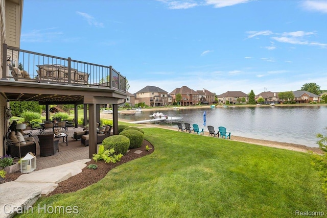 49729 Sandra Dr, Shelby Twp, MI 48315 - view of green lawn featuring a water view and a residential view