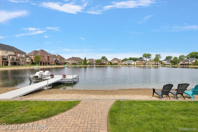 49729 Sandra Dr, Shelby Twp, MI 48315 - dock area featuring a residential view and a water view