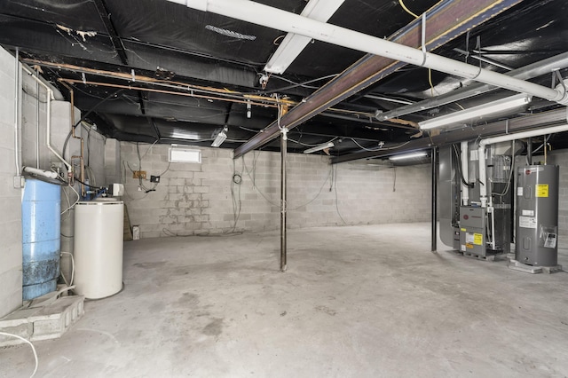 2906 Frankfort Hwy, Frankfort, MI 49635 - basement with water heater and heating unit