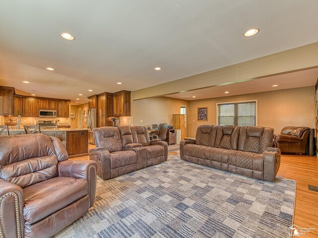 2755 W Samaria Rd, Temperance, MI 48182 - living room featuring recessed lighting and light wood-style floors