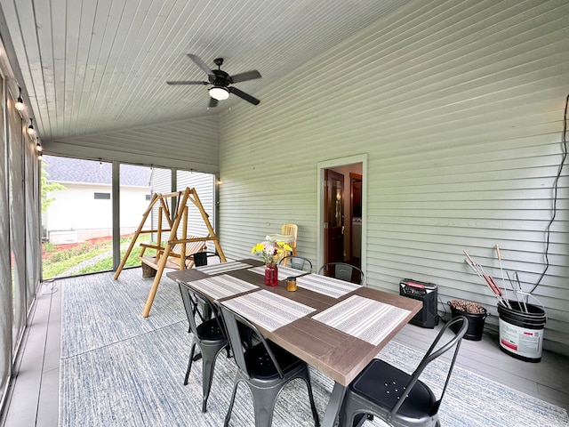 4909 Barnstable Ln, Lansing, MI 48906 - wooden deck featuring a ceiling fan