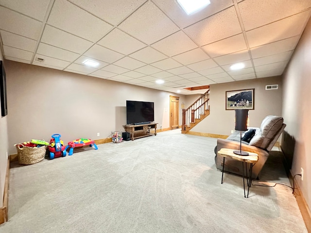 4909 Barnstable Ln, Lansing, MI 48906 - game room featuring a drop ceiling and carpet