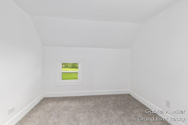 49 E 112th St, Grant, MI 49327 - additional living space with vaulted ceiling, carpet floors, and baseboards