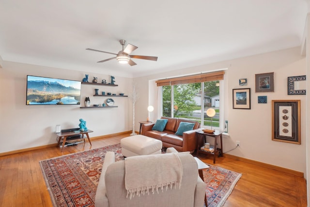 1815 Cooley Ave, Ann Arbor, MI 48103 - living area with a ceiling fan, baseboards, and wood finished floors