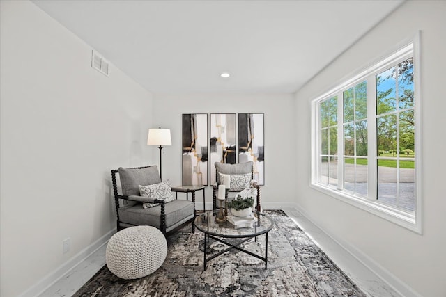 49712 Geddes Rd, Canton, MI 48188 - sitting room featuring baseboards, recessed lighting, and marble finish floors