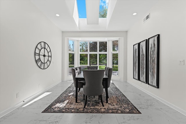 49712 Geddes Rd, Canton, MI 48188 - dining space with light marble finish floors, baseboards, and recessed lighting
