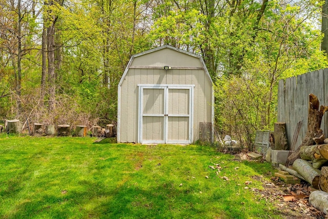 view of shed