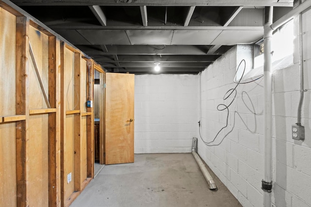 8105 Bramell, Redford, MI 48239 - unfinished basement featuring concrete block wall