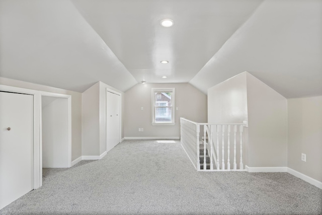 8105 Bramell, Redford, MI 48239 - bonus room with carpet flooring, lofted ceiling, baseboards, and recessed lighting