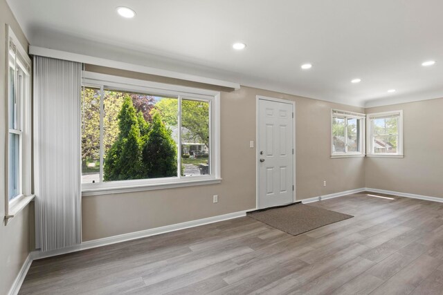 8105 Bramell, Redford, MI 48239 - entrance foyer with wood finished floors, healthy amount of natural light, recessed lighting, and baseboards