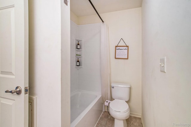 235 Cherry Stone Dr Unit 16, Canton, MI 48188 - full bathroom featuring toilet, shower / bath combination with curtain, baseboards, and tile patterned flooring