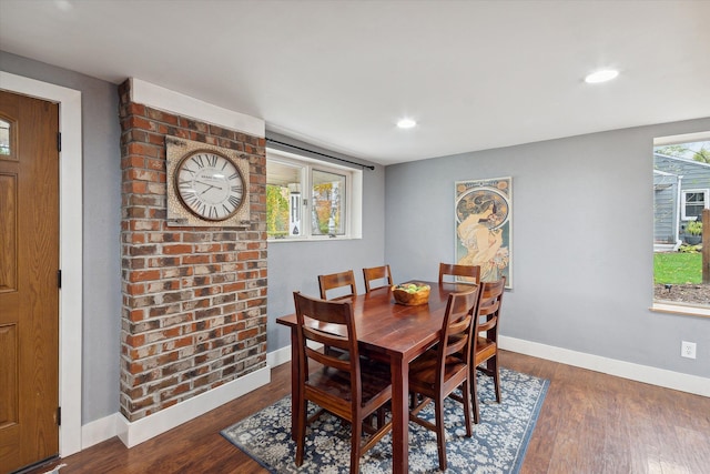 1812 Orchard St, Ann Arbor, MI 48103 - dining space with baseboards, recessed lighting, and wood finished floors