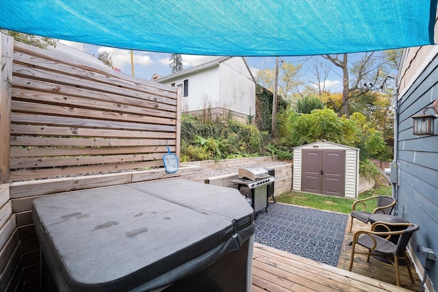 1812 Orchard St, Ann Arbor, MI 48103 - wooden deck featuring a grill and a hot tub