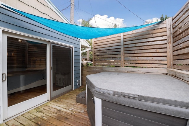 1812 Orchard St, Ann Arbor, MI 48103 - wooden deck featuring a hot tub