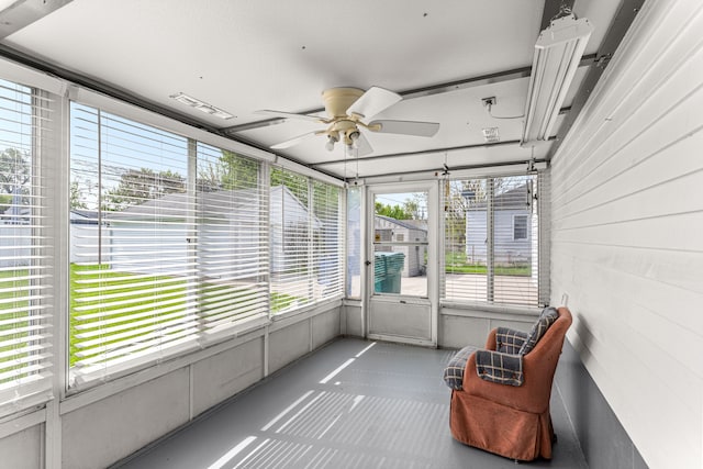 1281 Empire Ave, Lincoln Park, MI 48146 - sunroom / solarium featuring a ceiling fan