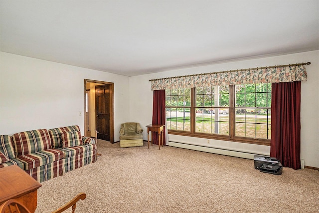 200 Brink St, Grant, MI 49327 - carpeted living room featuring baseboard heating