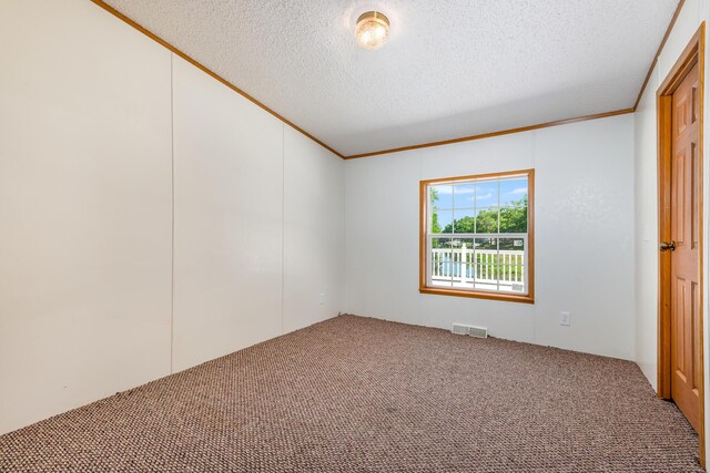 5705 Centerline Rd, Newaygo, MI 49337 - spare room with carpet, crown molding, and a textured ceiling