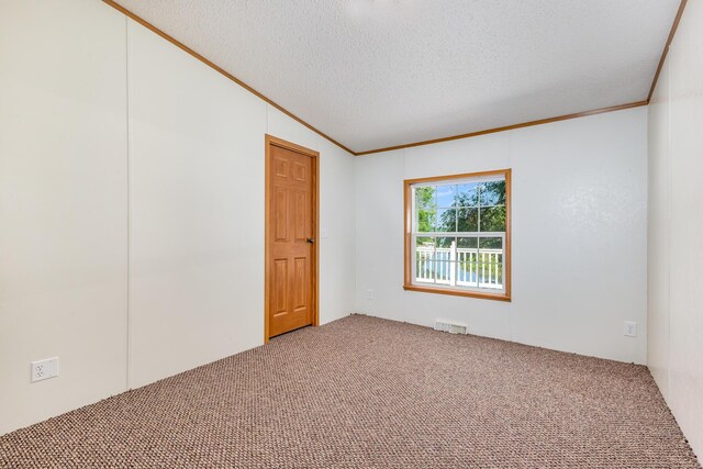 5705 Centerline Rd, Newaygo, MI 49337 - empty room with carpet flooring, crown molding, and a textured ceiling