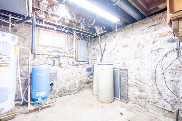 11103 N Luce Rd, Alma, MI 48801 - utility room featuring electric water heater and electric panel