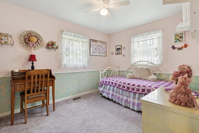 204 Crockett Dr, Quincy, MI 49082 - bedroom with carpet and ceiling fan