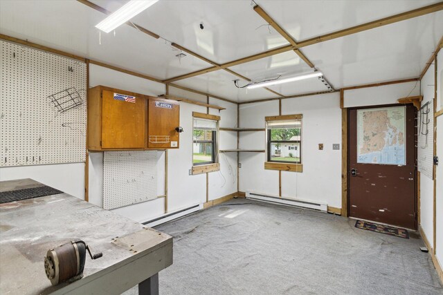204 Crockett Dr, Quincy, MI 49082 - garage with a baseboard radiator