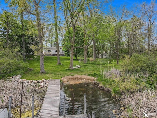 635 Pokey Dr, Hastings, MI 49058 - dock with a yard