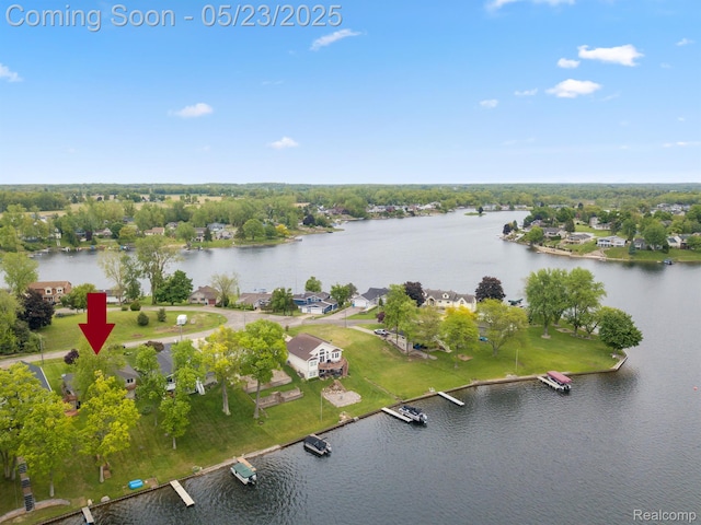 13953 Grandpoint Dr, Cement City, MI 49233 - aerial view of property's location with a large body of water