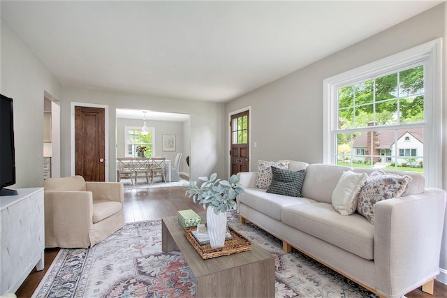 424 S Cass St, Berrien Springs, MI 49103 - living area featuring plenty of natural light and wood finished floors