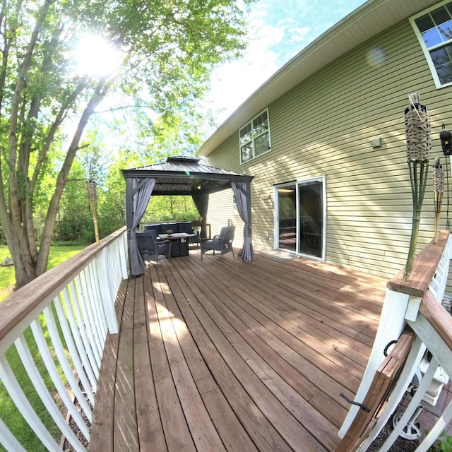5734 108th Ave, Pullman, MI 49450 - wooden terrace featuring a gazebo